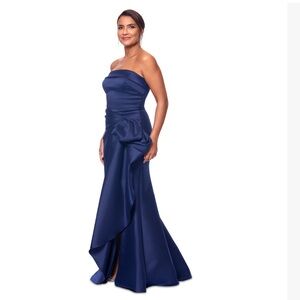 Xscape Asymmetrical Navy Dress perfect for mother of the bride never worn
